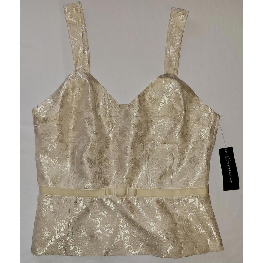 CONTEXT women's size 10 cream sleeveless side zipper NWT
